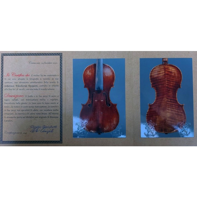 Johannes Theodorus Cuypers violin with cerificate circa 1800